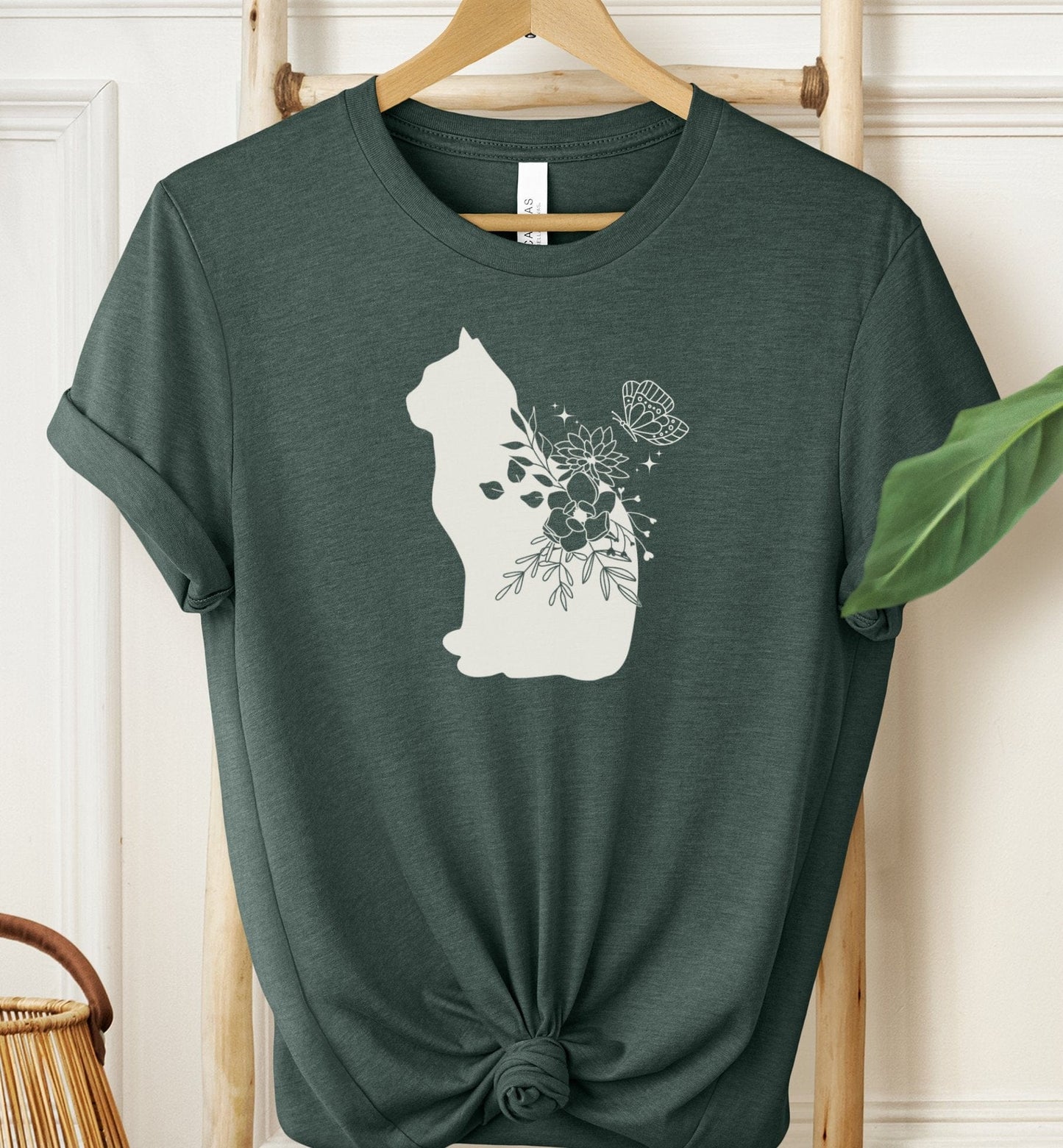 Boho Floral Cat T-shirt