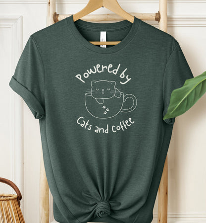 Powered by Cats and Coffee T-shirt
