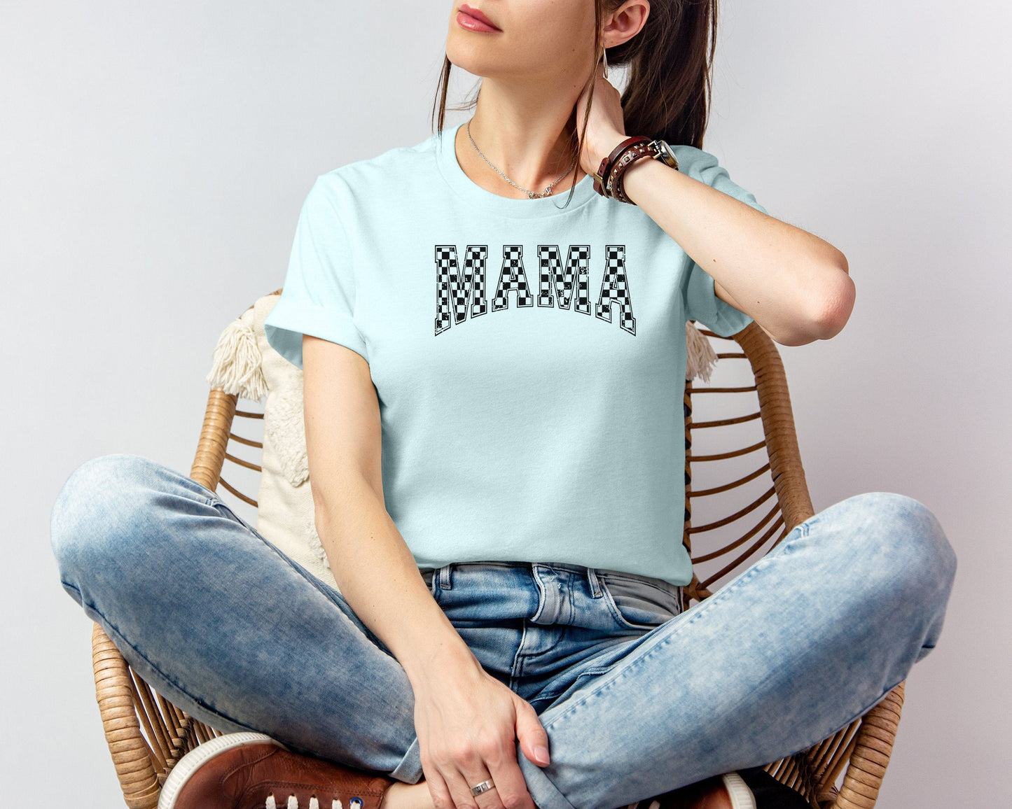 Mama Chequered T-shirt
