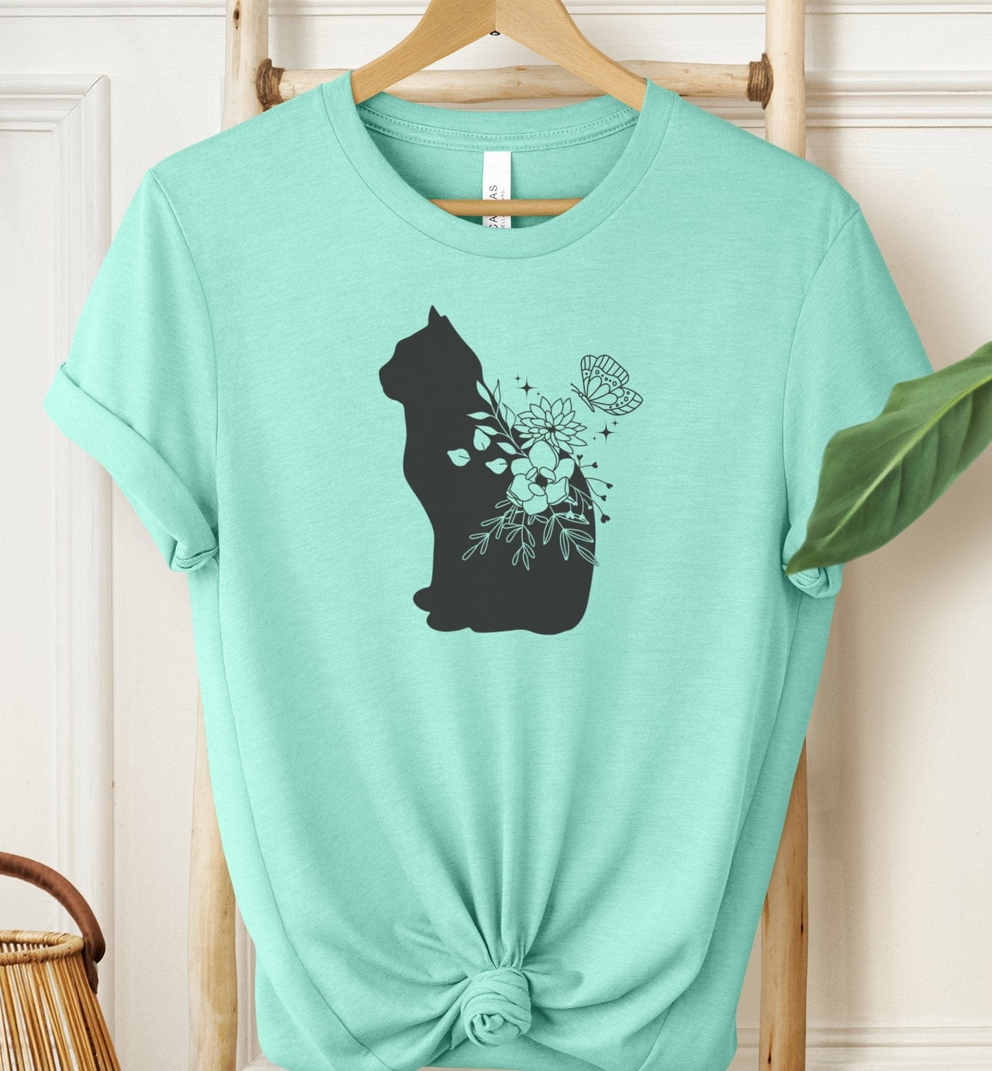 Boho Floral Cat T-shirt