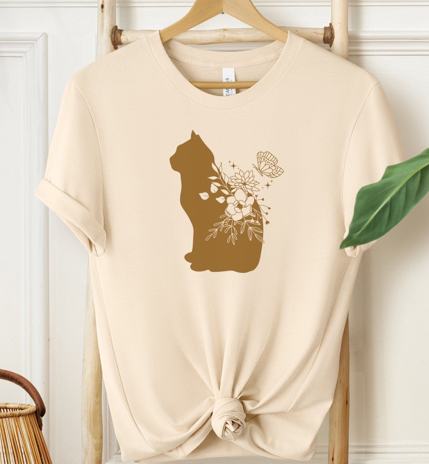 Boho Floral Cat T-shirt