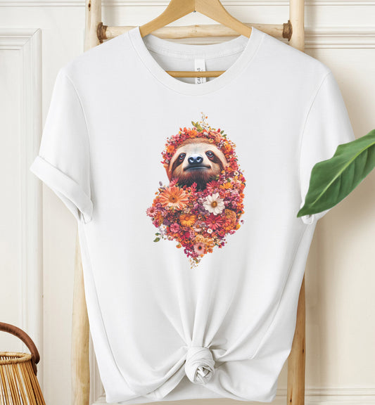 Floral Sloth T-Shirt