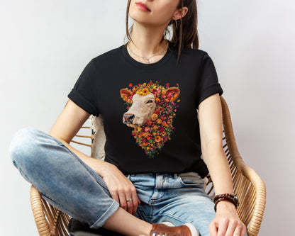 Floral Cow T-Shirt