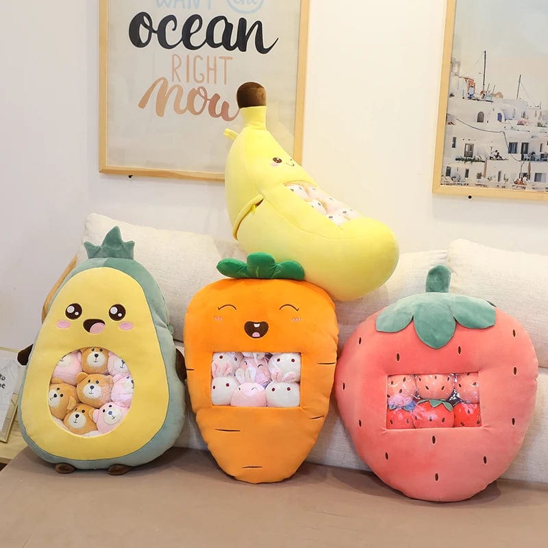 Fruit & Veggie Snack Plushie Bags