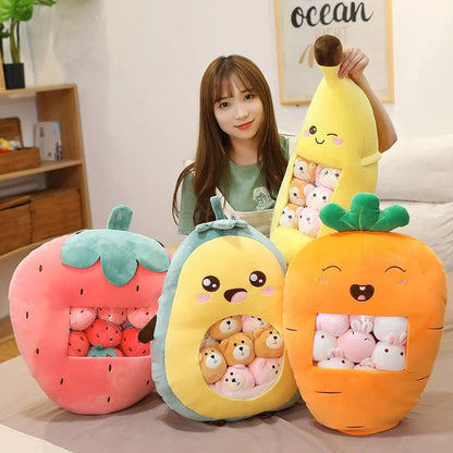 Fruit & Veggie Snack Plushie Bags