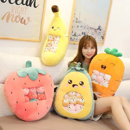 Fruit & Veggie Snack Plushie Bags