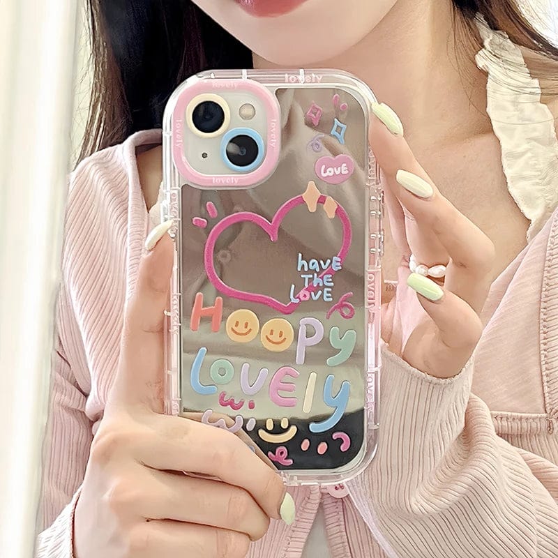 Cute Heart Mirror Phone Case
