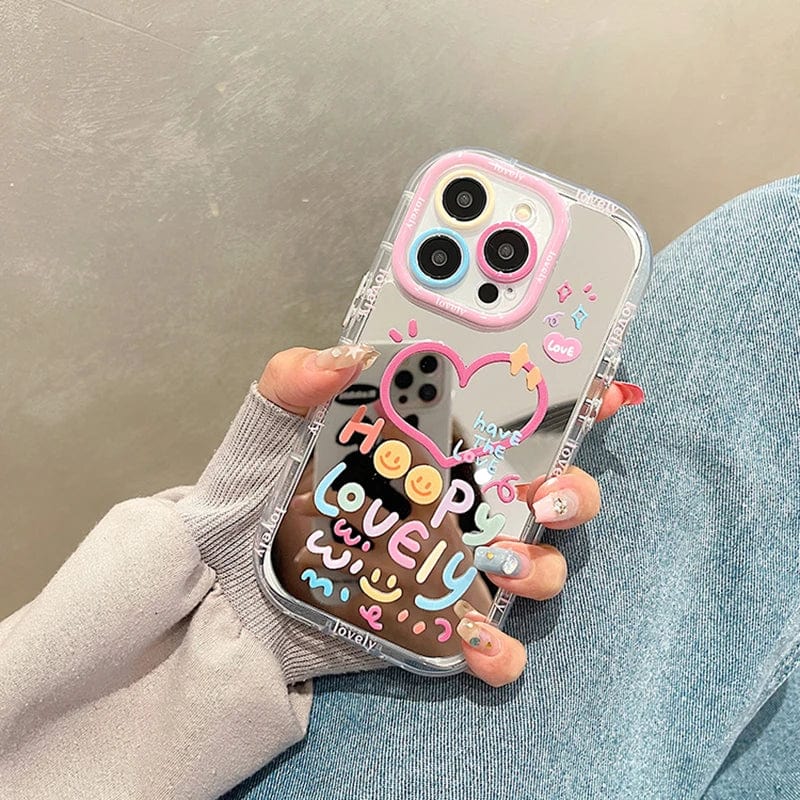 Cute Heart Mirror Phone Case