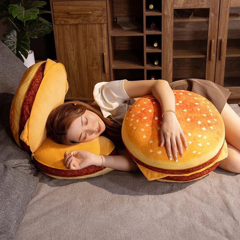 Bite-Sized Burger Plush Cushion