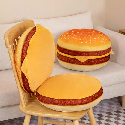 Bite-Sized Burger Plush Cushion