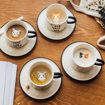 Adorable Kitten Cup and Saucer