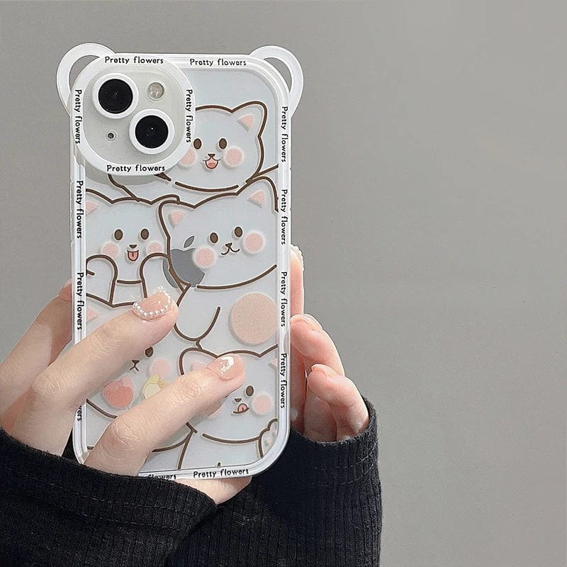 Kawaii Bear and Cat Phone Case