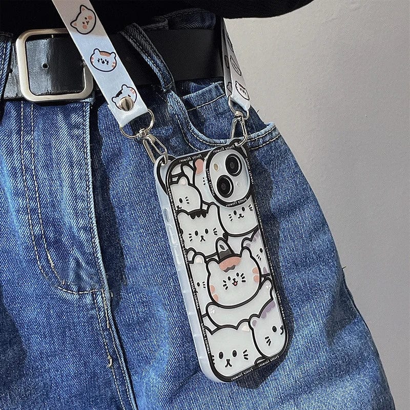Kawaii Bear and Cat Phone Case