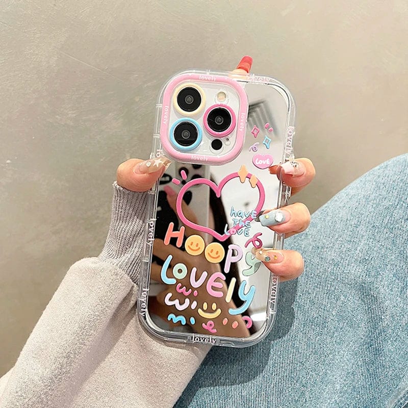 Cute Heart Mirror Phone Case