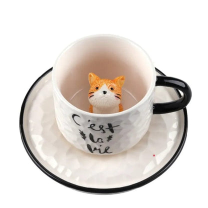 Adorable Kitten Cup and Saucer