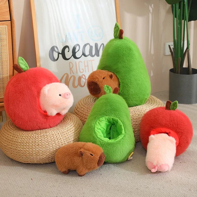 Capybara & Pig Fruit Plushies