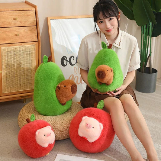 Capybara & Pig Fruit Plushies