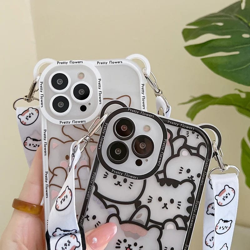 Kawaii Bear and Cat Phone Case