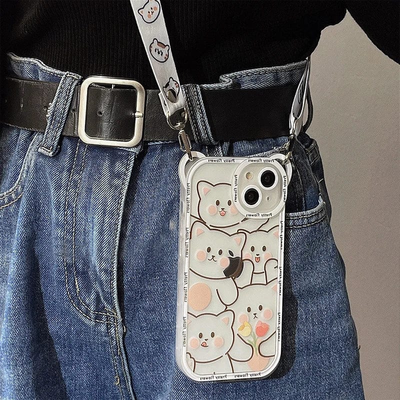 Kawaii Bear and Cat Phone Case