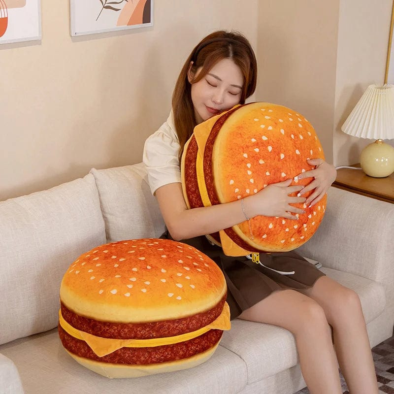 Bite-Sized Burger Plush Cushion