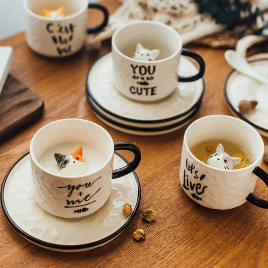 Adorable Kitten Cup and Saucer