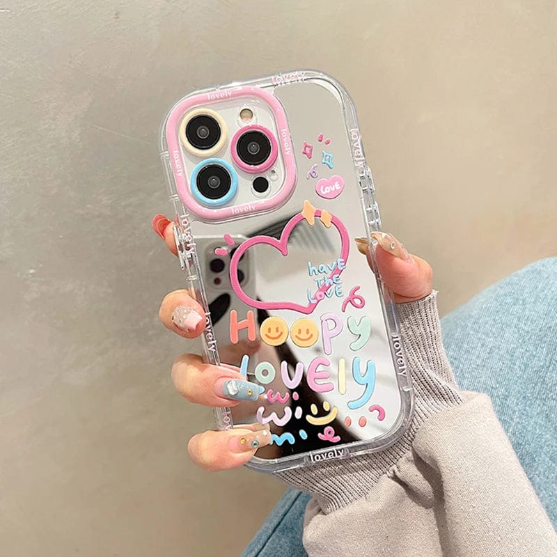 Cute Heart Mirror Phone Case